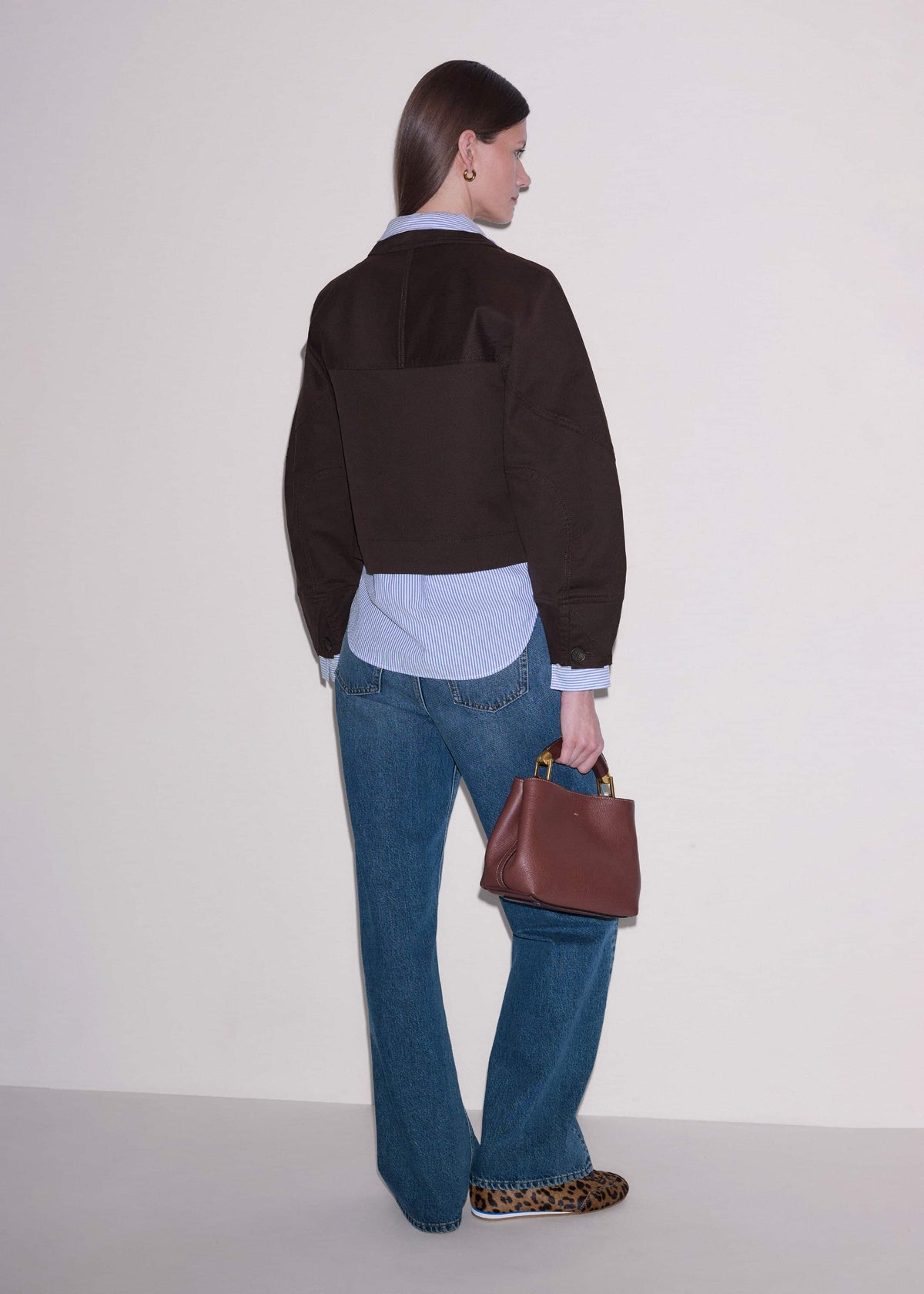 ME+EM Brown Cocoon Sleeve Jacket