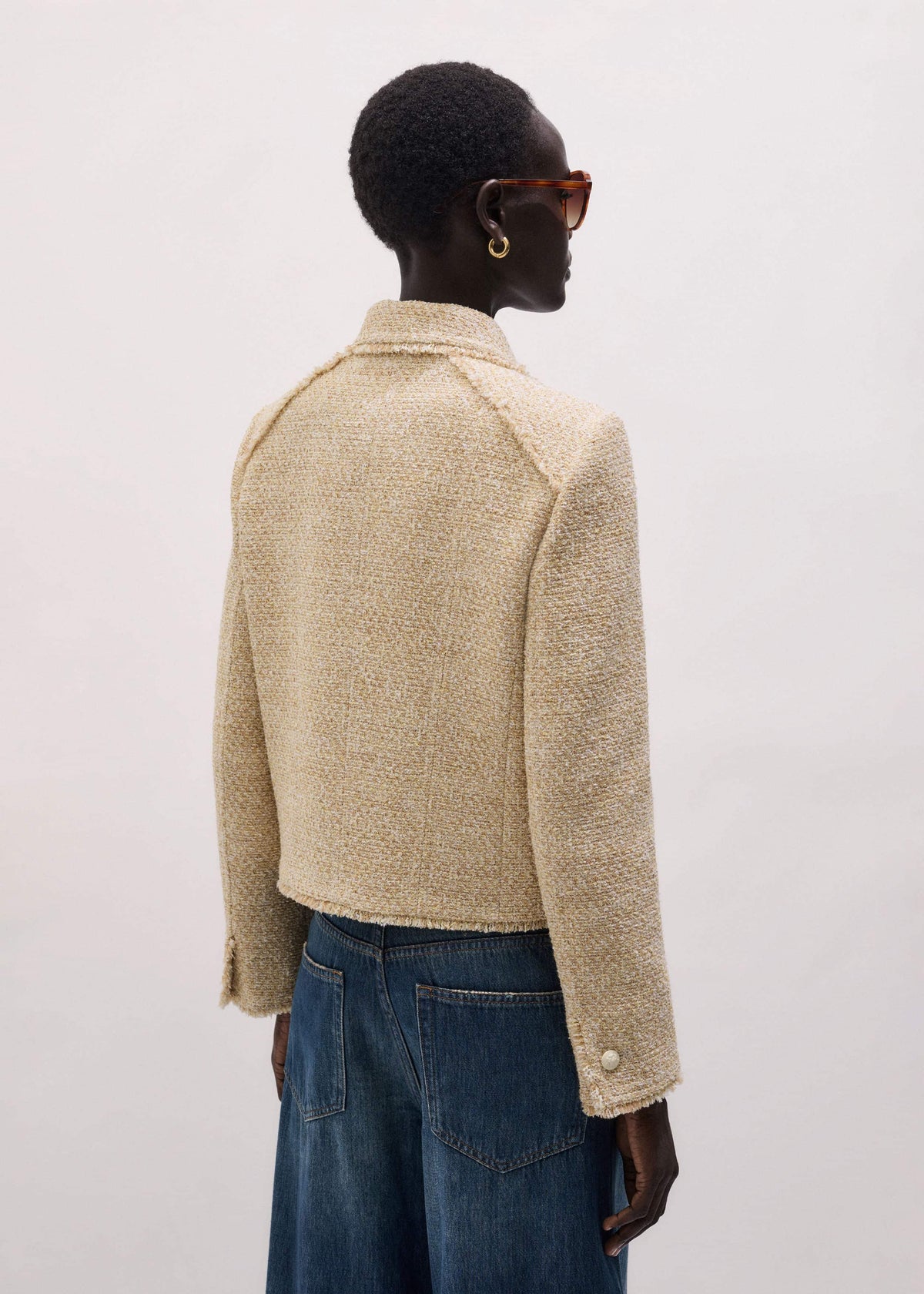 ME+EM Cream Fringed Short Jacket