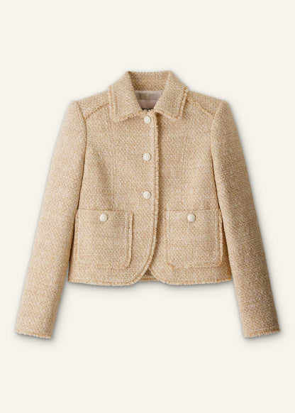 ME+EM Cream Fringed Short Jacket
