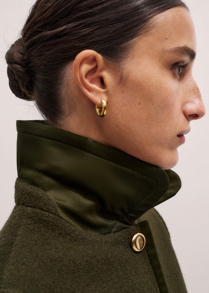ME+EM Olive Green Straight Crop Jacket