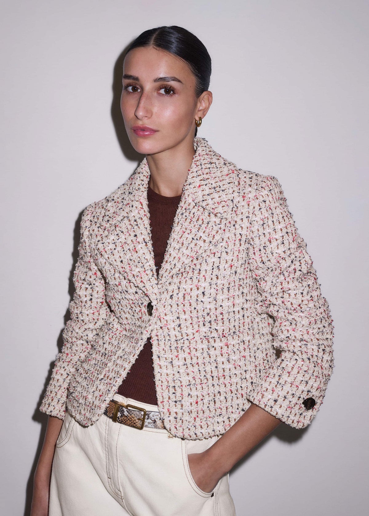 ME+EM Cream Heritage Crop Jacket