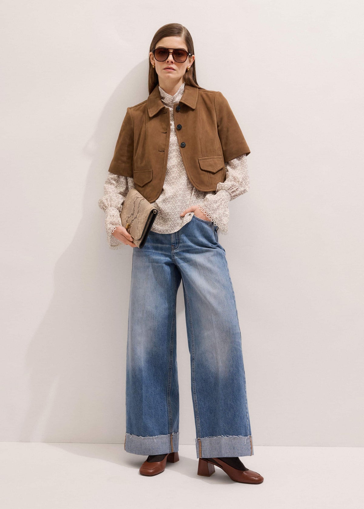ME+EM Brown Everyday Short Sleeve Jacket
