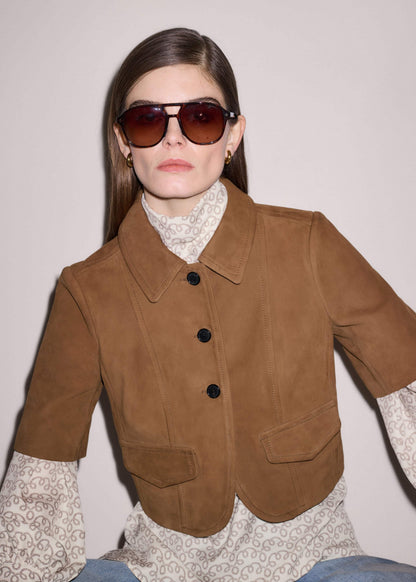 ME+EM Brown Everyday Short Sleeve Jacket