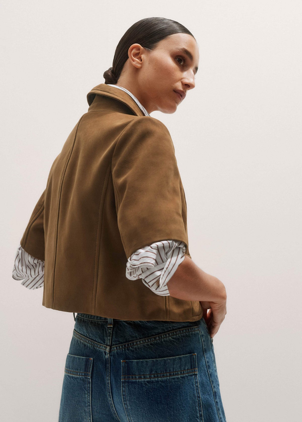 ME+EM Brown Everyday Short Sleeve Jacket
