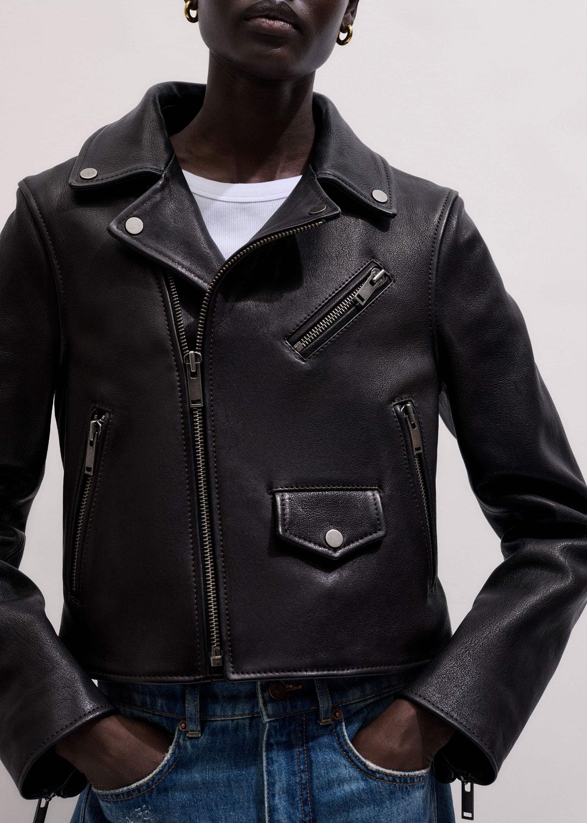 ME+EM Black Perfect Little Biker Jacket