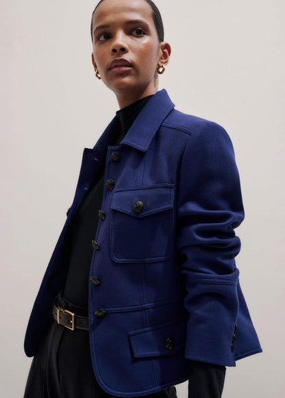 ME+EM Blue Fitted Military Jacket