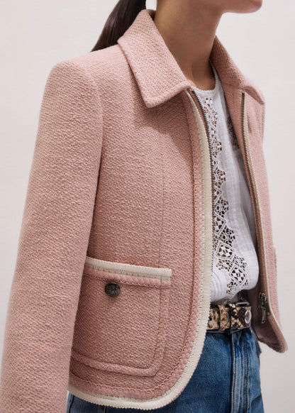 ME+EM Pink Straight Crop Jacket