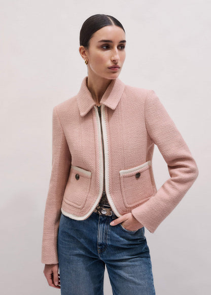 ME+EM Pink Straight Crop Jacket