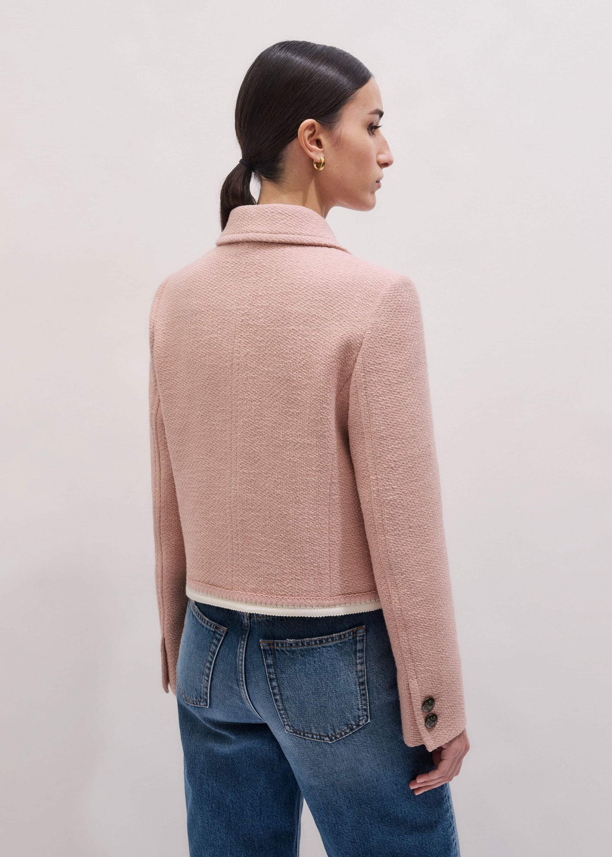 ME+EM Pink Straight Crop Jacket