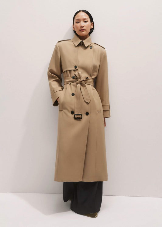 ME+EM Brown Relaxed Shoulder Trench Coat