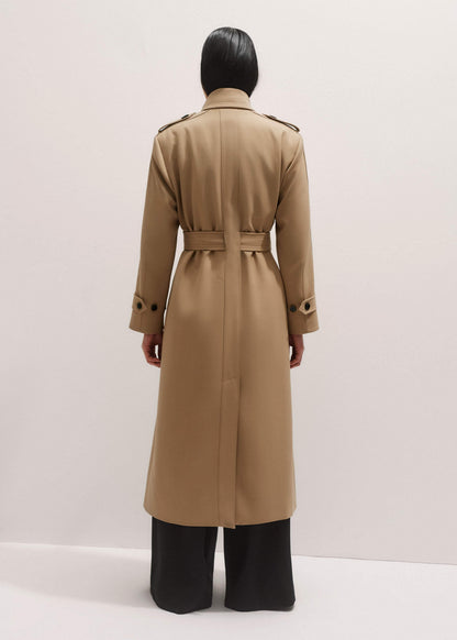 ME+EM Brown Relaxed Shoulder Trench Coat