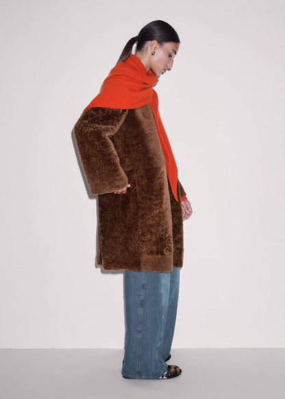 ME+EM Brown Shearling Coat