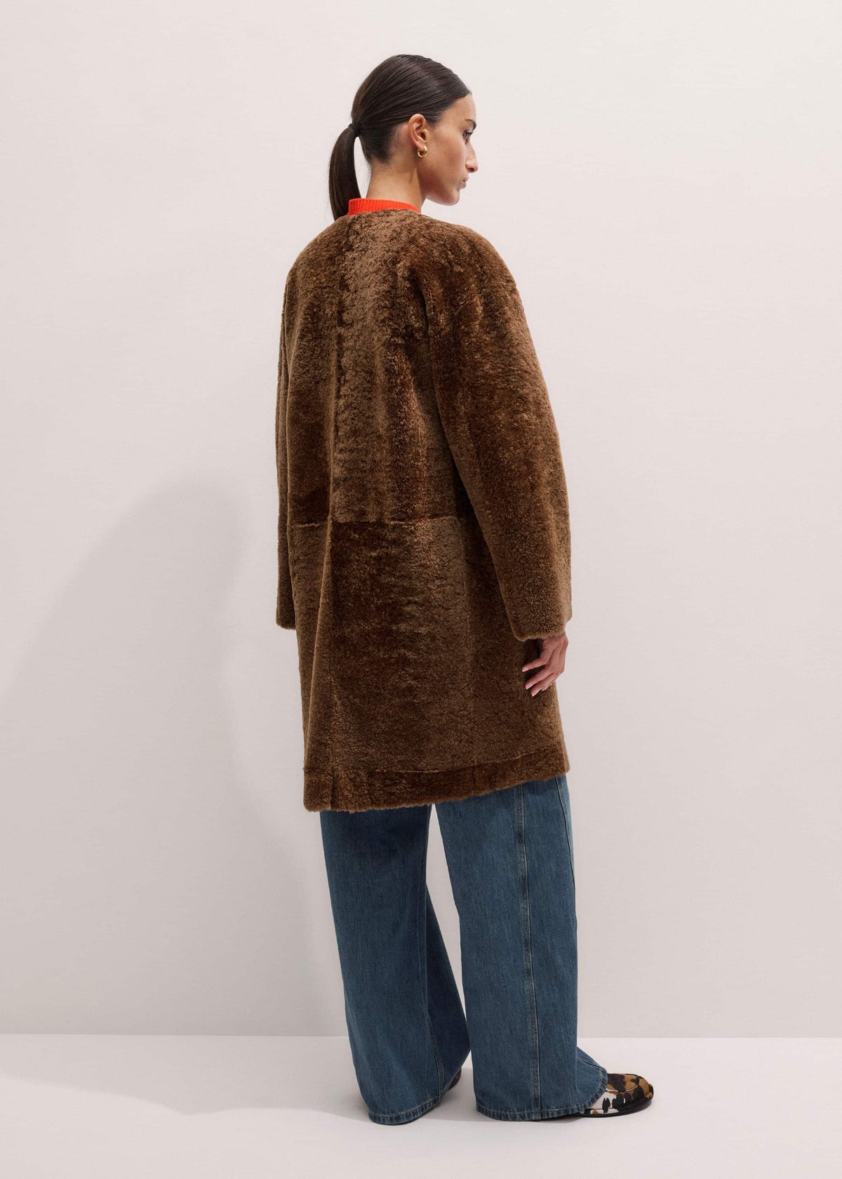 ME+EM Brown Shearling Coat