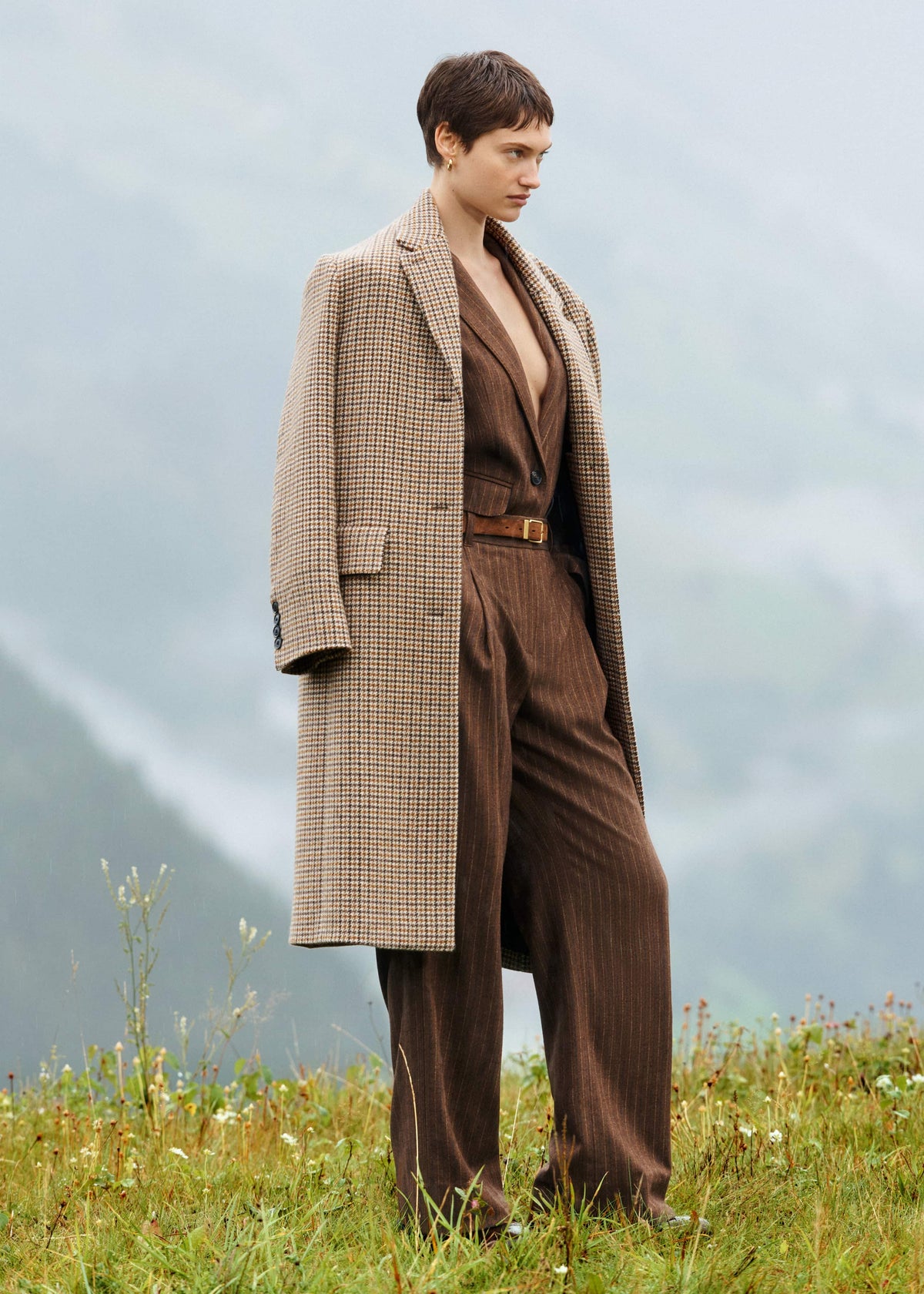 ME+EM Brown Heritage Wool Coat