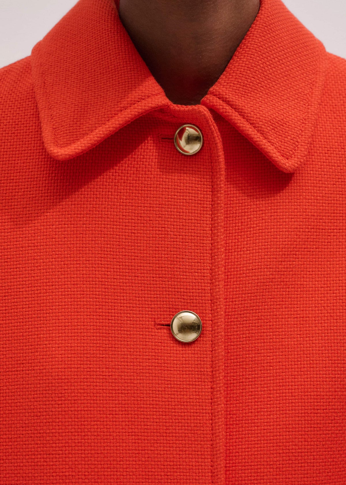 ME+EM Orange Sculptural Sleeve Swing Coat