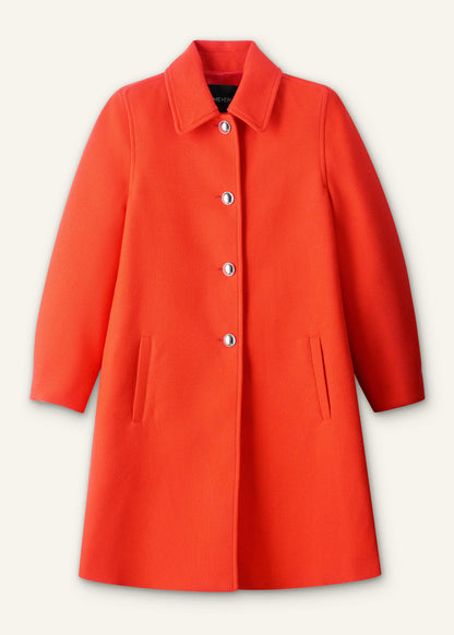 ME+EM Orange Sculptural Sleeve Swing Coat