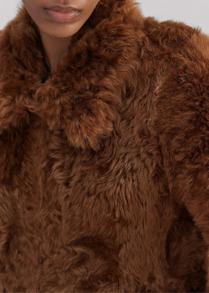 ME+EM Brown Luxe Shearling Swing Coat