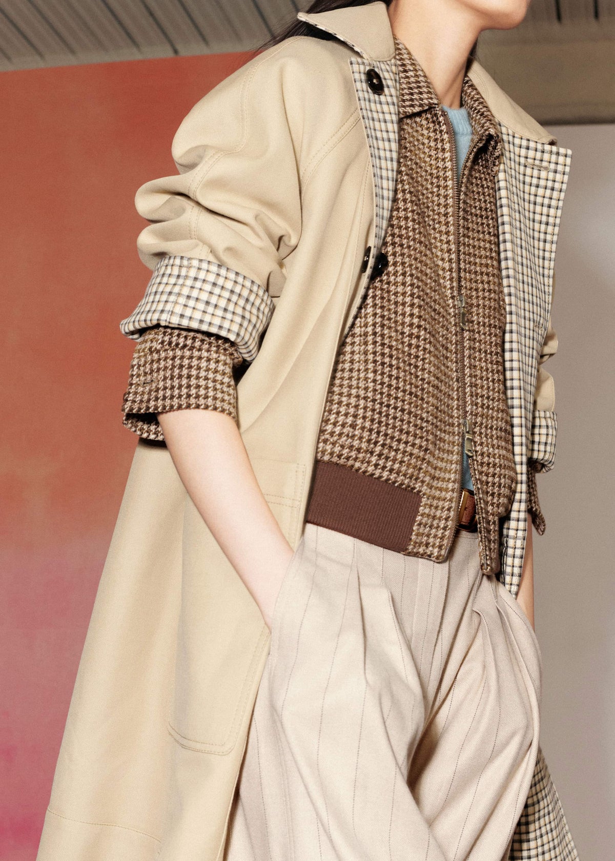 ME+EM Camel Brown Reversible Mac + Hood