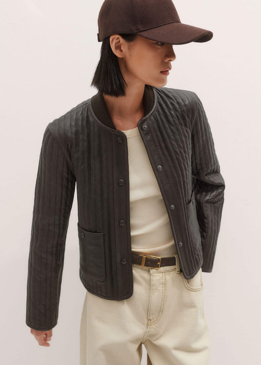 ME+EM Brown Quilted Weekend Jacket