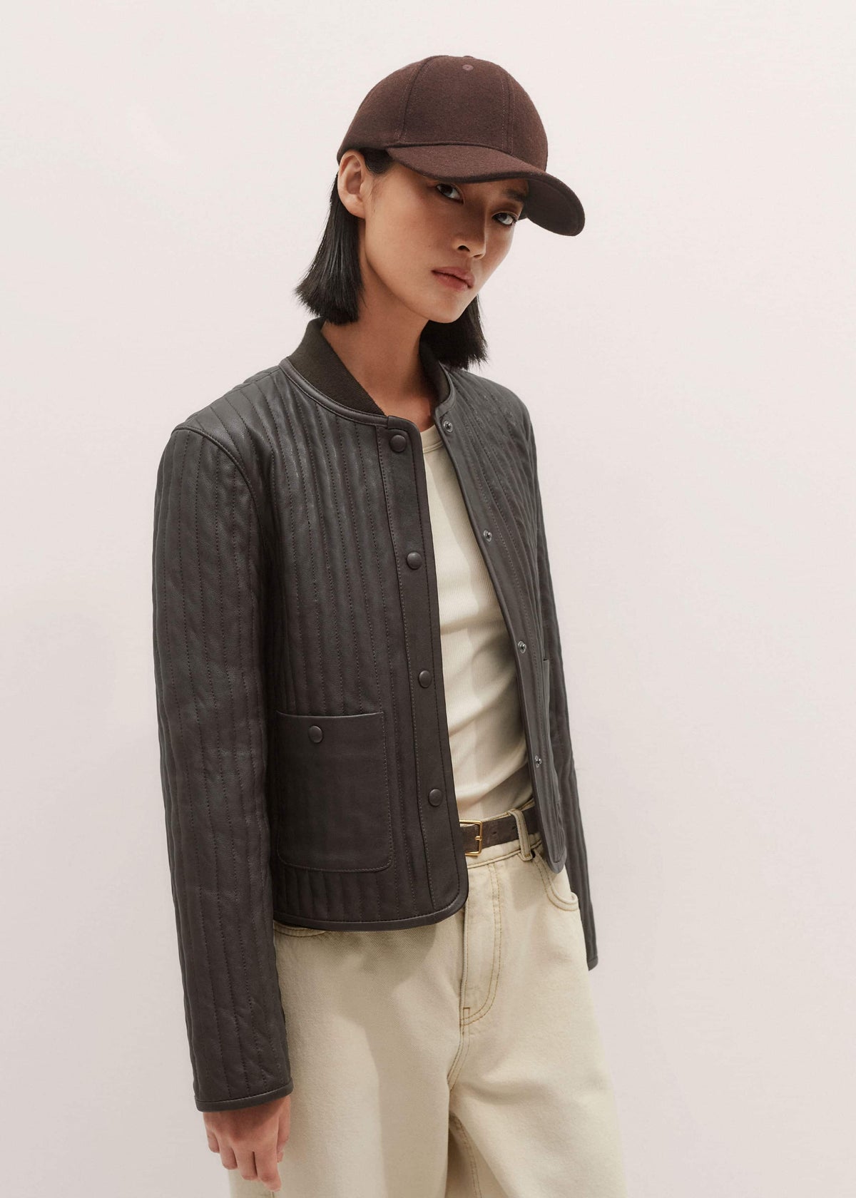 ME+EM Brown Quilted Weekend Jacket