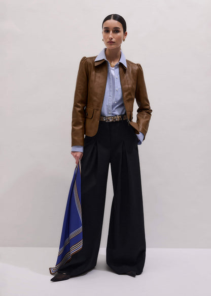 ME+EM Brown Slim Fit Feminine Utility Jacket
