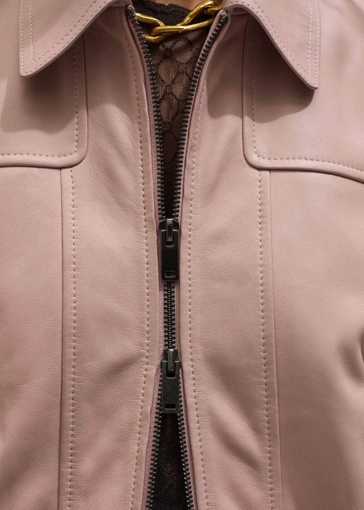 ME+EM Pink Luxe Feminine Bomber Jacket