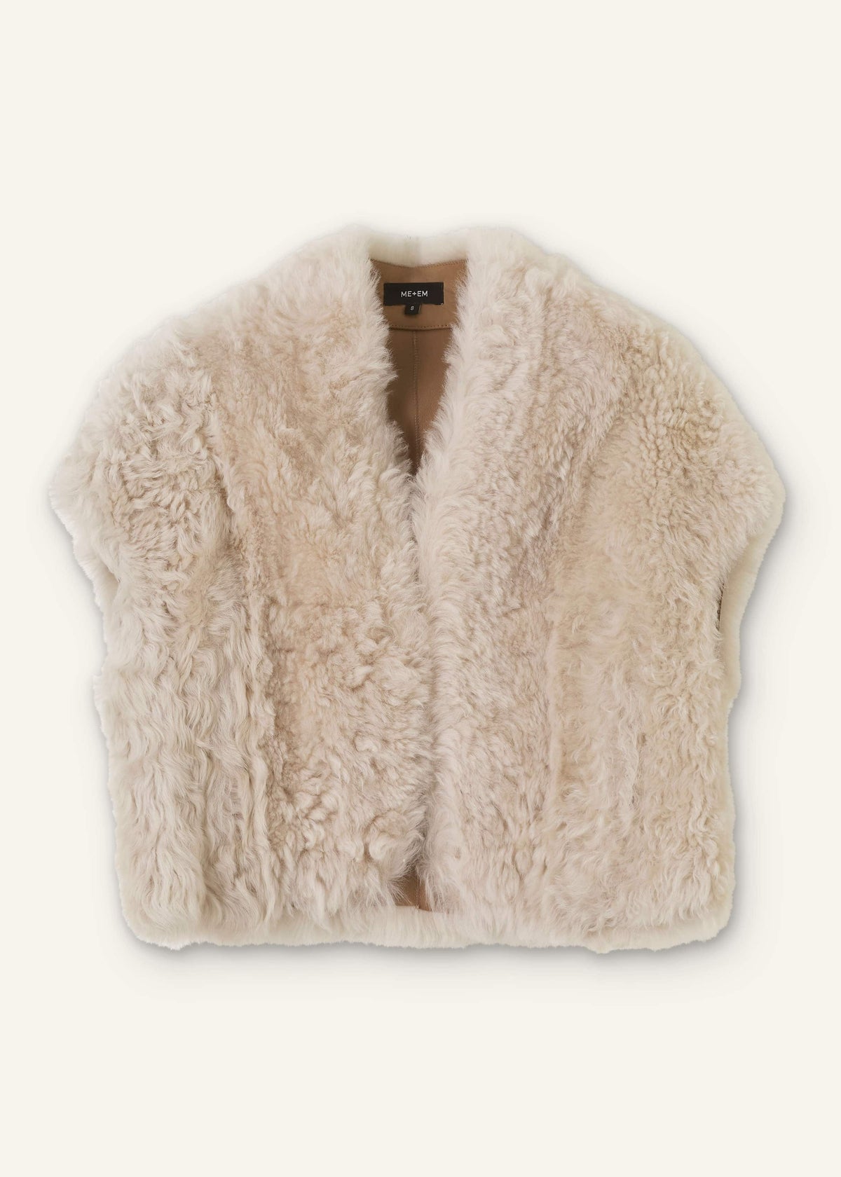 ME+EM Cream Shearling Evening Layering Shrug