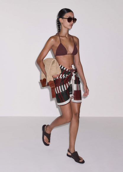 ME+EM Cinnamon Brown Stripe Summer Scarf