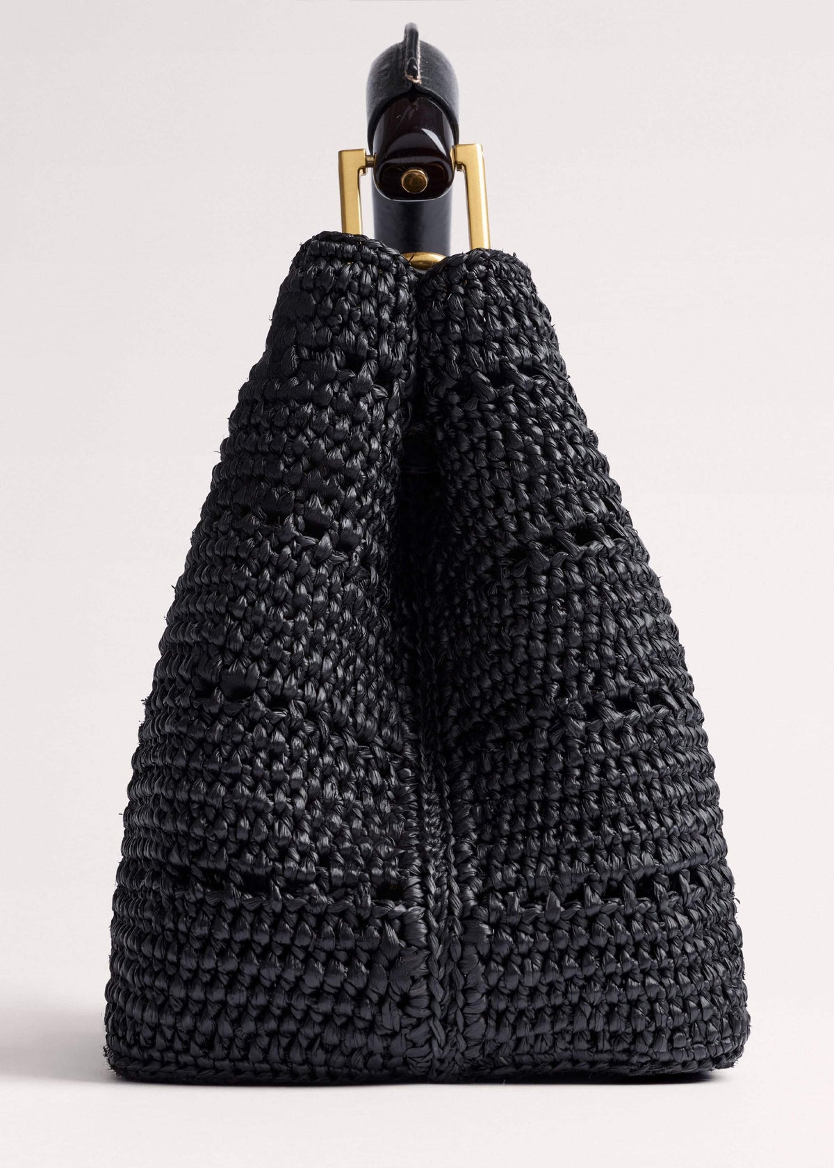 ME+EM Black Raffia Mini Day Bag