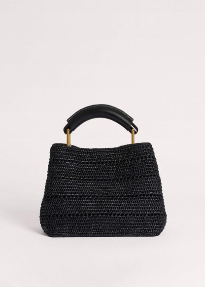 ME+EM Black Raffia Mini Day Bag