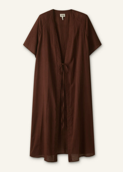 ME+EM Cinnamon Brown Tie Front Maxi Cover Up