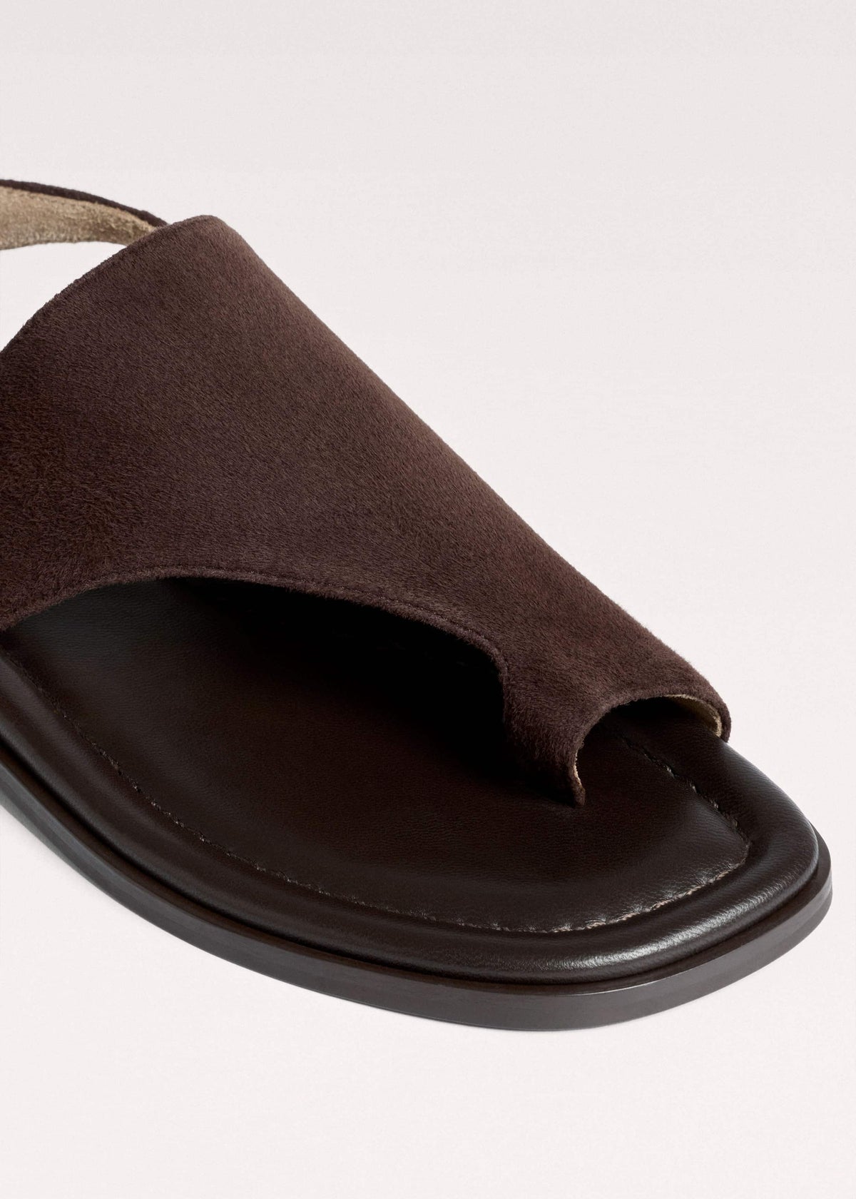 ME+EM Brown Asymmetric Toe Loop Sandal