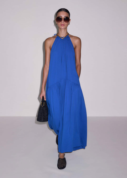 ME+EM Blue Halterneck Maxi Dress