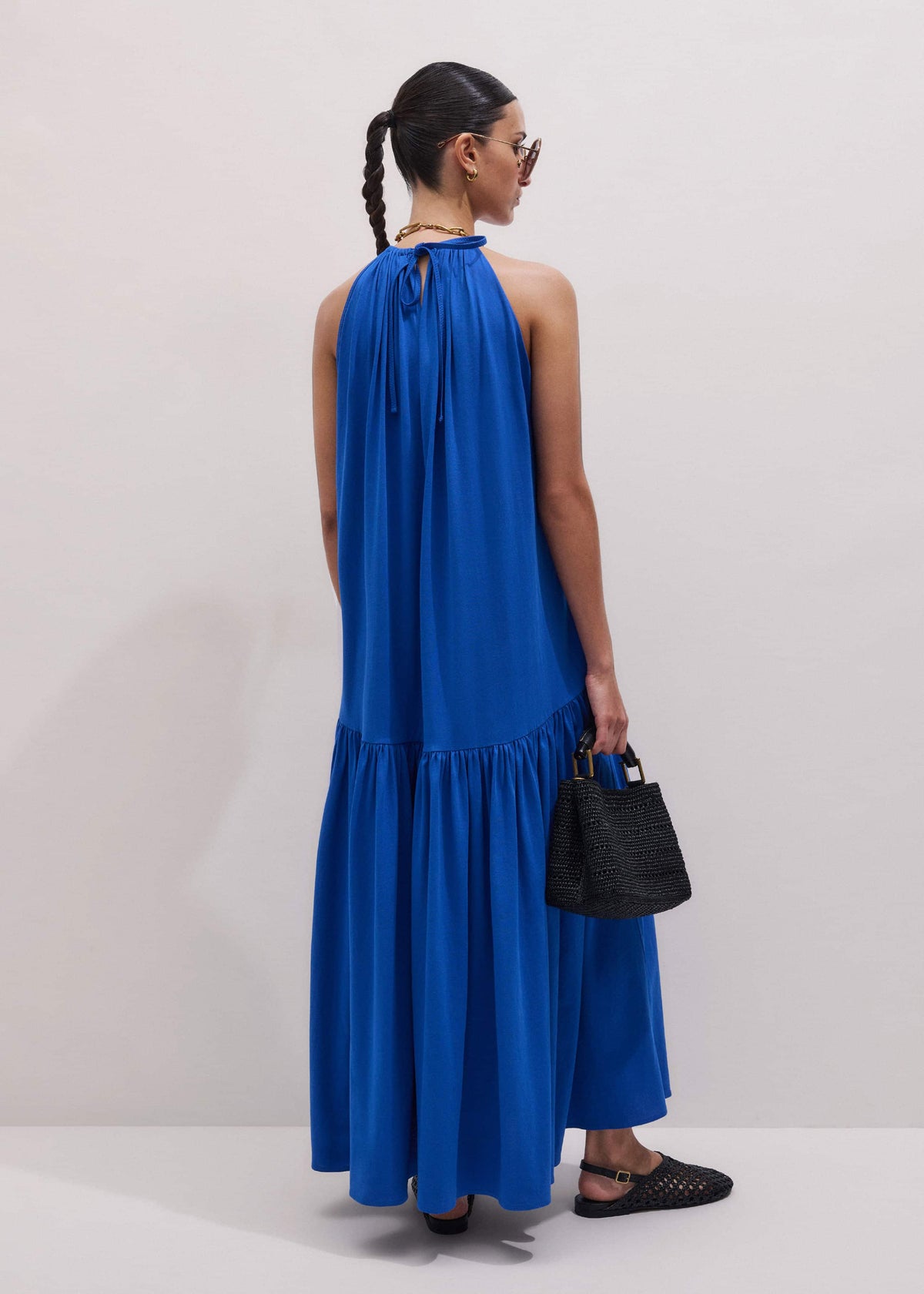 ME+EM Blue Halterneck Maxi Dress