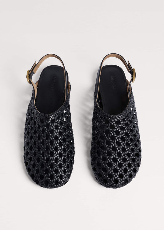 ME+EM Black Woven Slingback Shoe