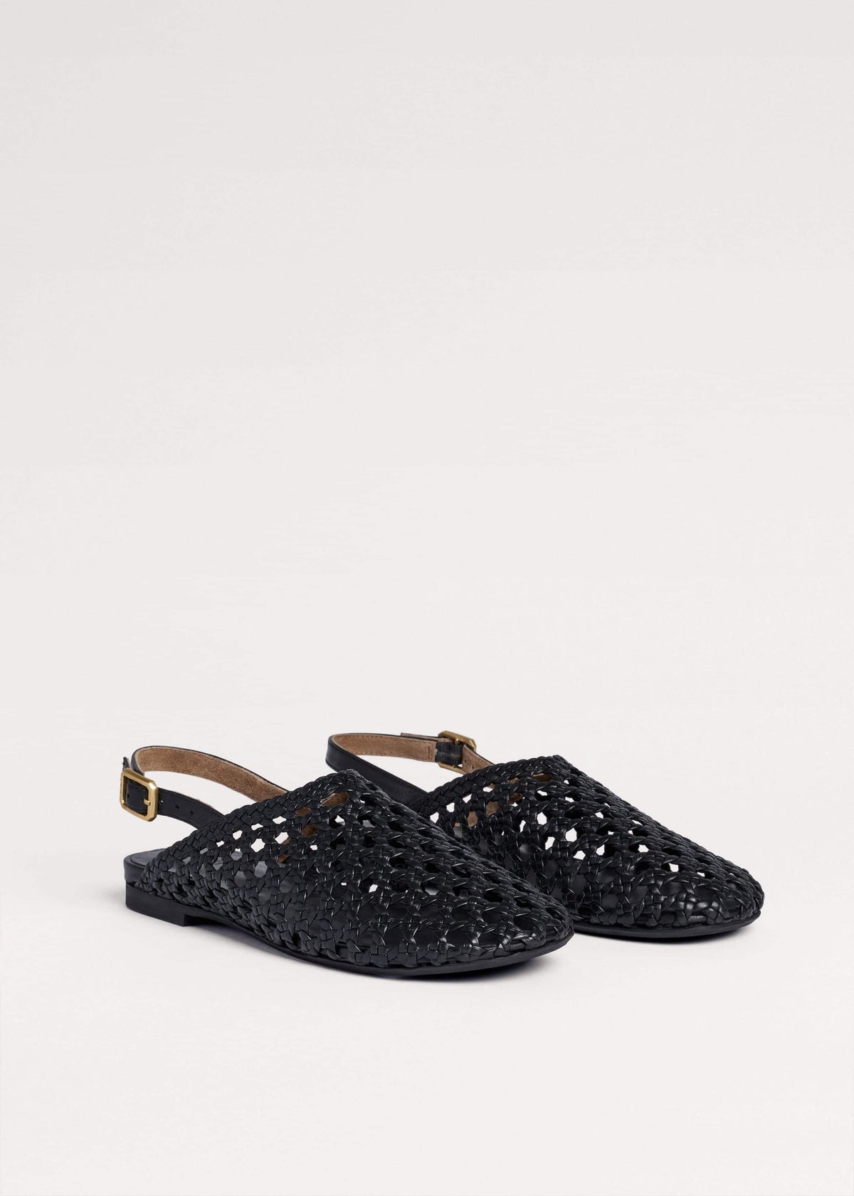 ME+EM Black Woven Slingback Shoe