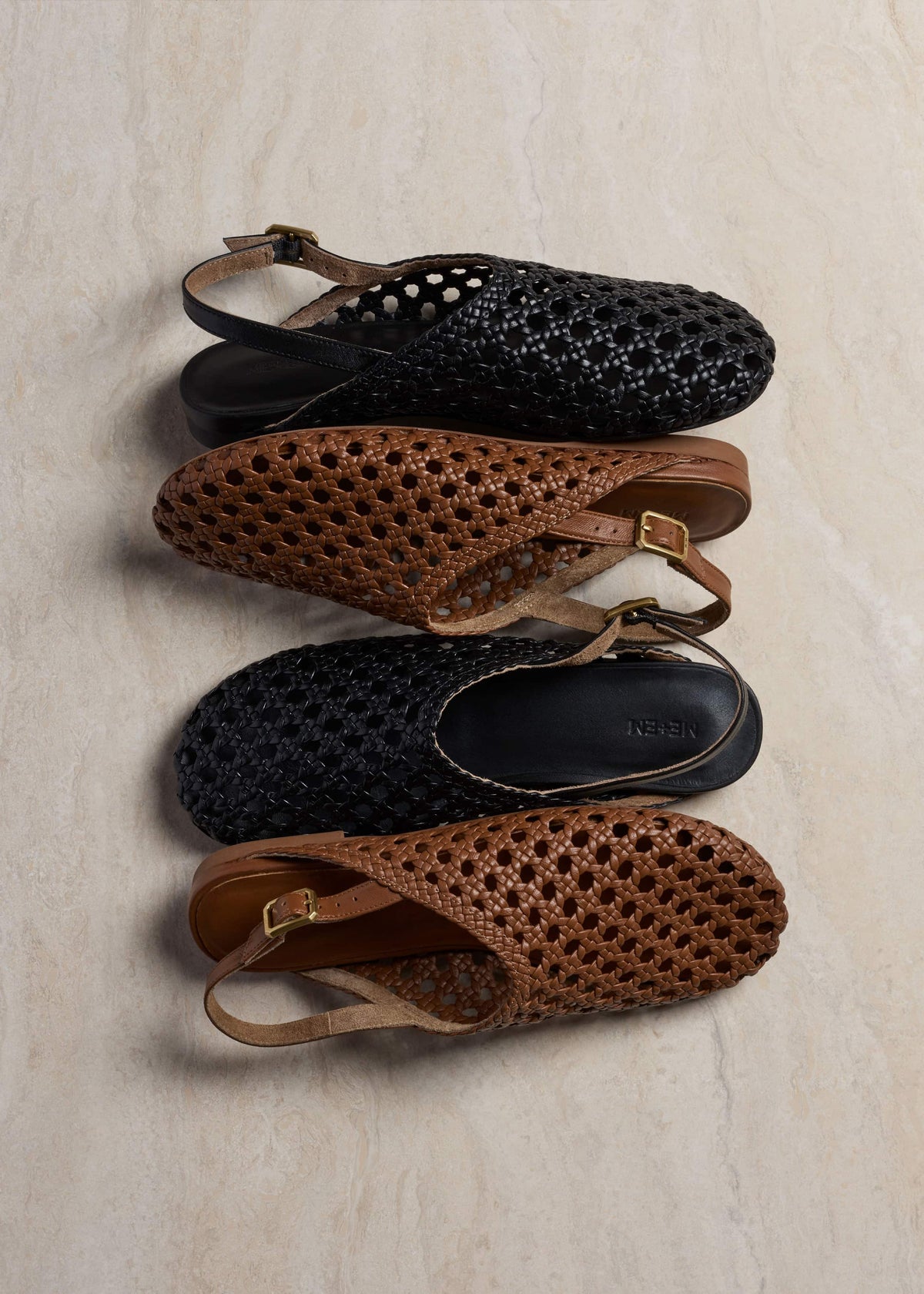 ME+EM Black Woven Slingback Shoe
