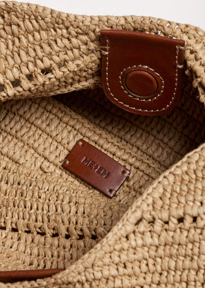 ME+EM Tan Raffia Carry All Summer Bag