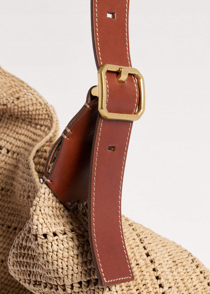 ME+EM Tan Raffia Carry All Summer Bag