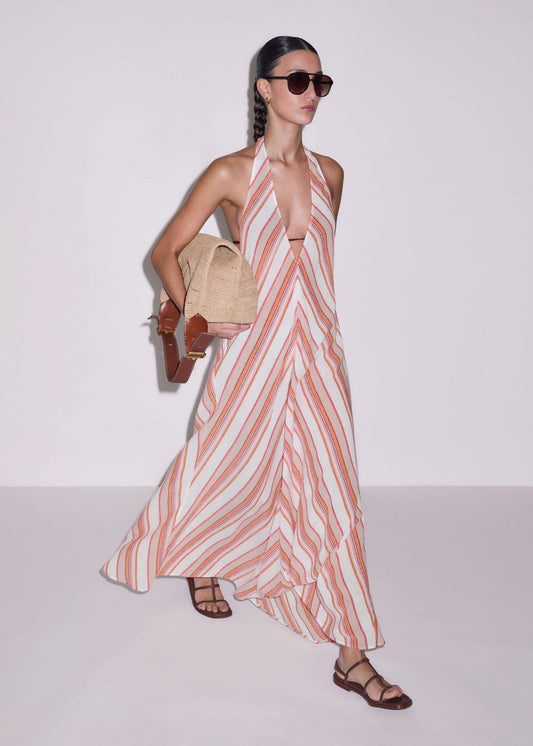 ME+EM Pink Halter Maxi Beach Dress