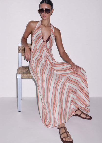 ME+EM Pink Halter Maxi Beach Dress