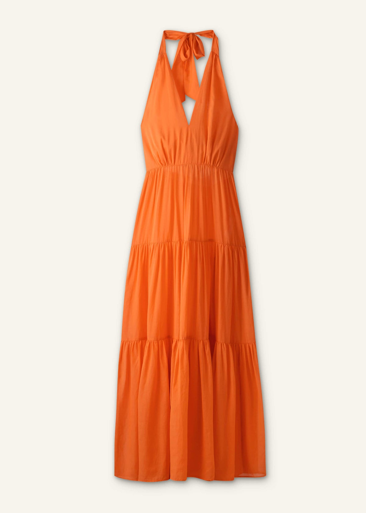 ME+EM Orange Tiered Maxi Beach Dress