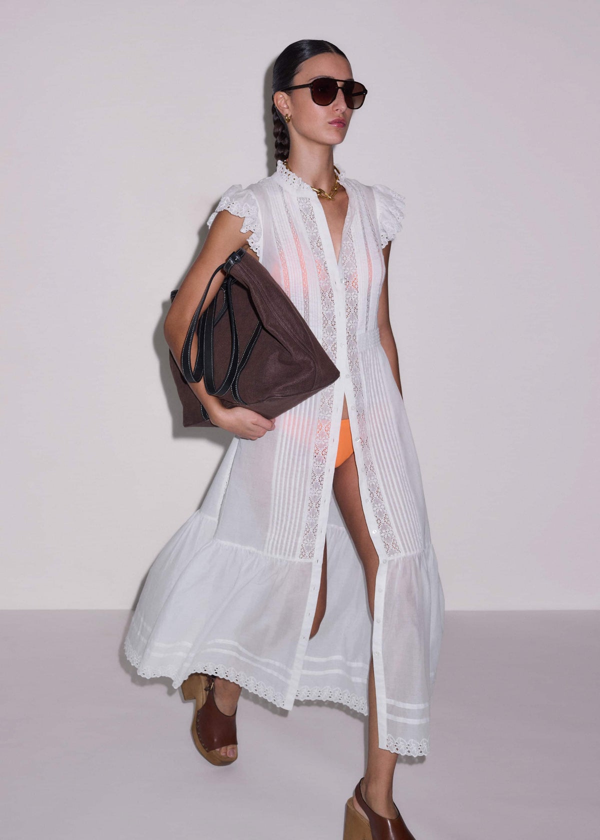 ME+EM White 2-in-1 Maxi Dress