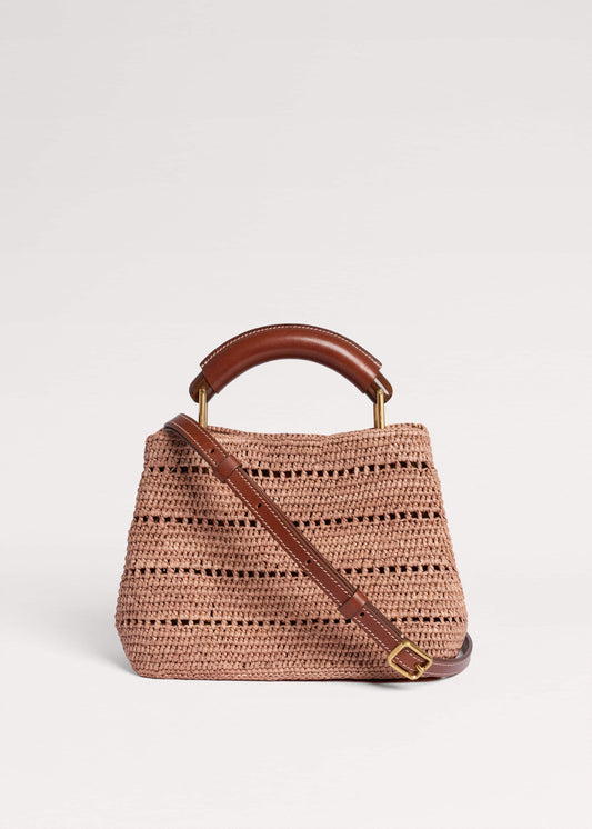 ME+EM Pink Raffia Mini Day Bag