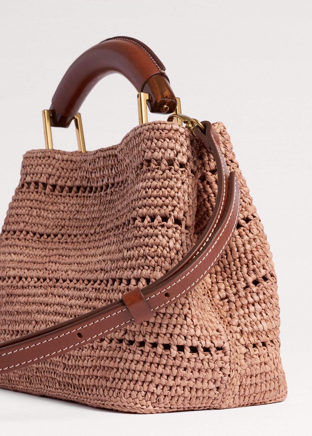 ME+EM Pink Raffia Mini Day Bag