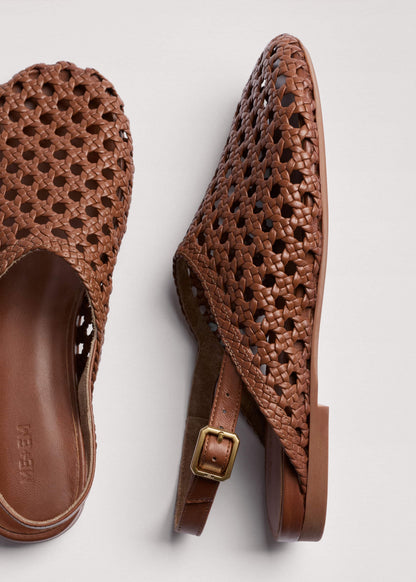 ME+EM Brown Woven Slingback Shoe