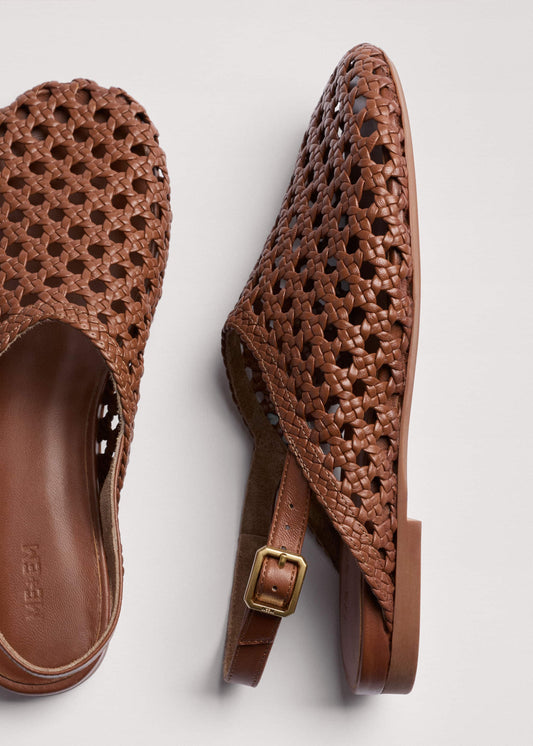 ME+EM Brown Woven Slingback Shoe
