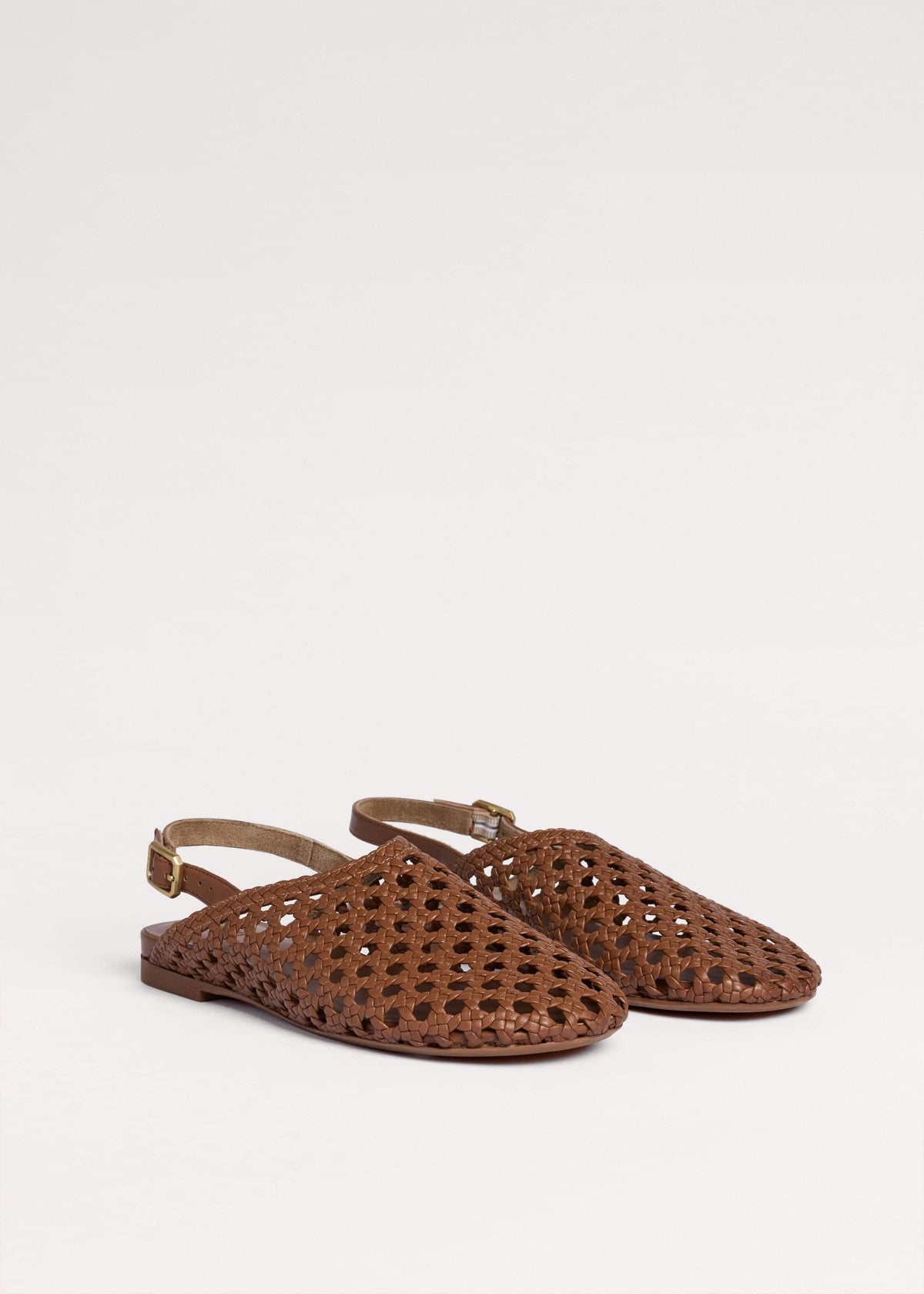 ME+EM Brown Woven Slingback Shoe