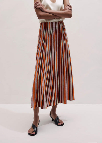 ME+EM Cinnamon Stripe Knit Maxi Skirt