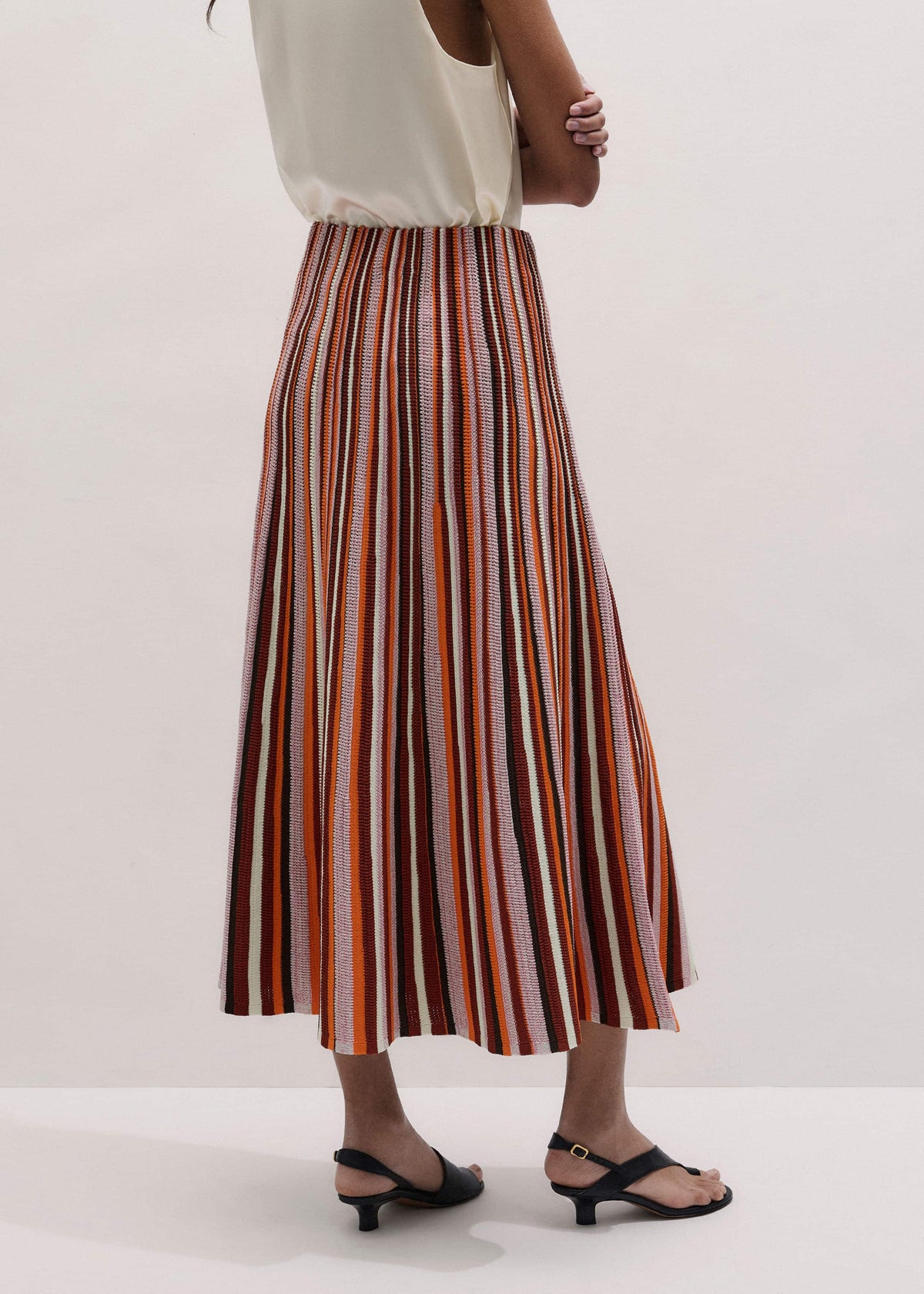 ME+EM Cinnamon Stripe Knit Maxi Skirt